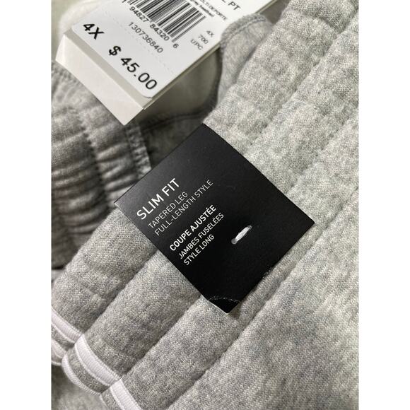 Adidas Men’s 4X Gray Fleece Joggers Pants Slim Fit Stretch Striped Athletic NWT - Picture 8 of 11